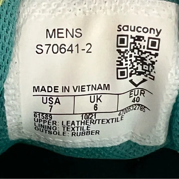 Saucony Jazz 81 Gray Green Teal Running Shoes Sneakers size 9 women’s 7 men’s - Picture 7 of 7